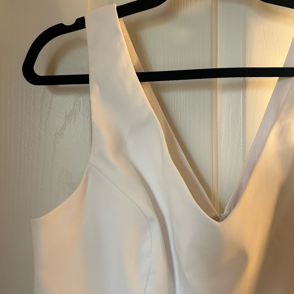 Anthropologie SACHIN + BABI Gwyneth V Neck White Mini Bow Dress Size US 12 - Picture 7 of 13
